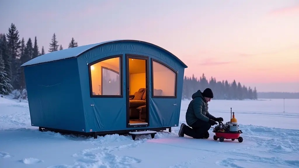 Portable Fish Houses for Ice Fishing